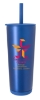 Astrid Recycled Stainless Steel Vacuum Tumbler - 24 oz. - Metallic blue